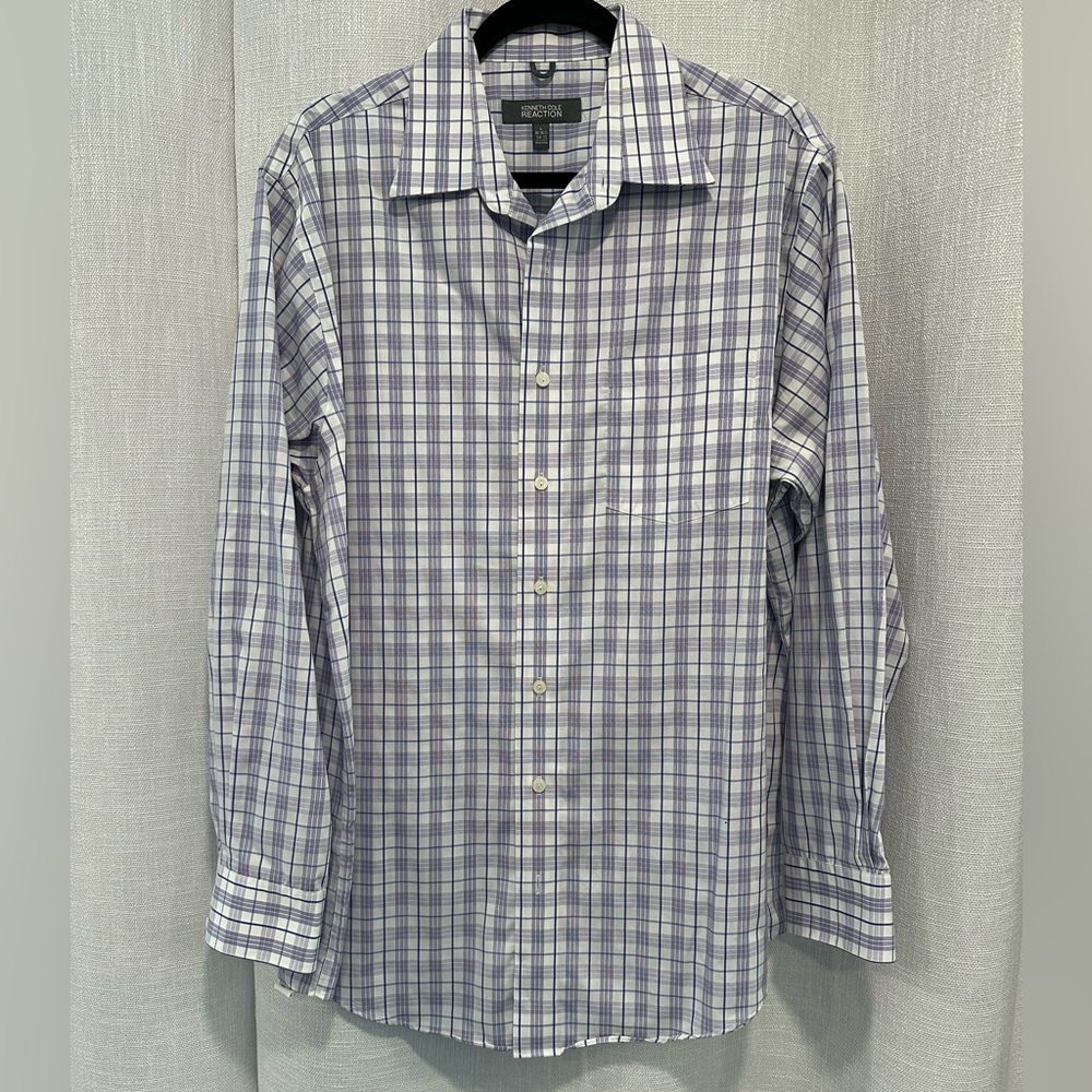 White and Purple Checkered Shirt